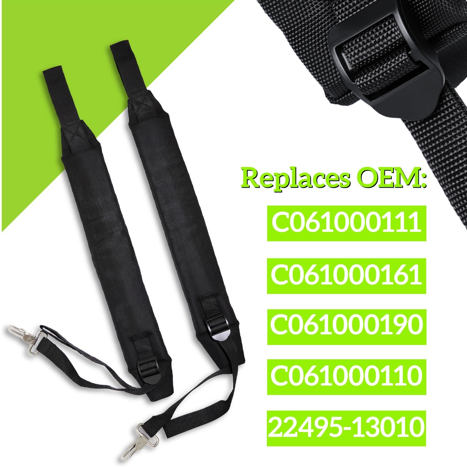 Arpisziv straps on Echo PB-265LN model highlighted for versatile replacement