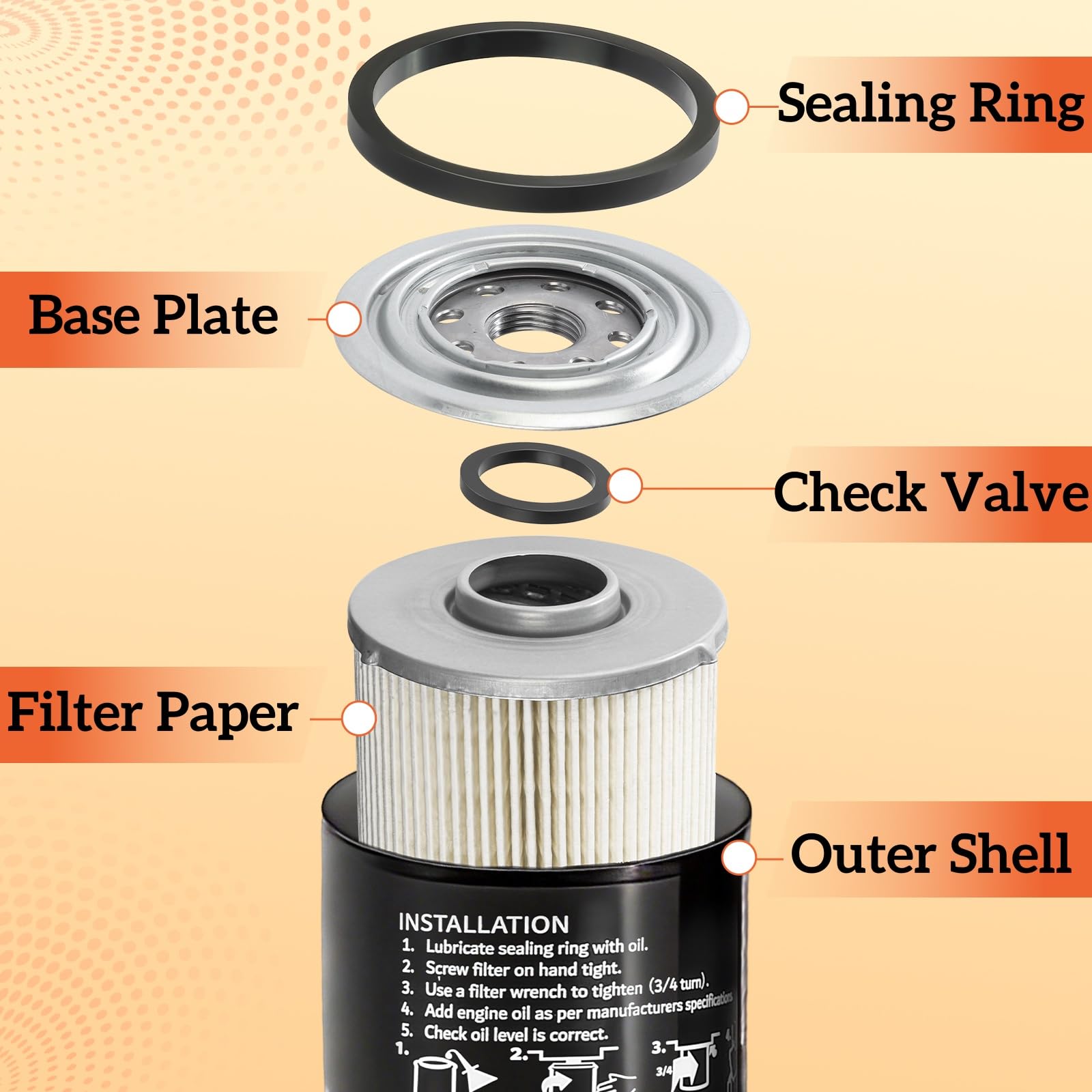 Arpisziv oil filter with part 539113466, two-pack for Husqvarna.