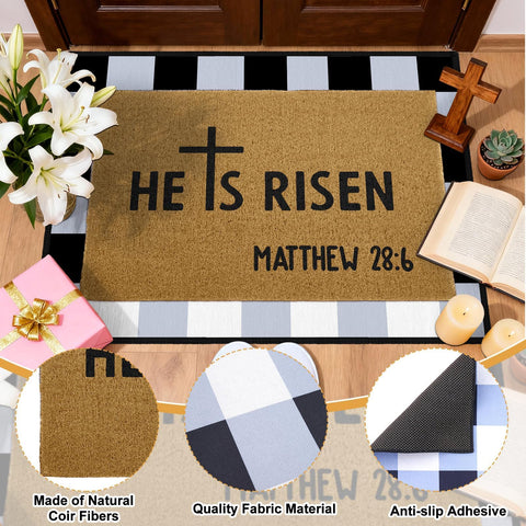 ARQRHTLY Easter entrance decor mat conveys seasonal welcome