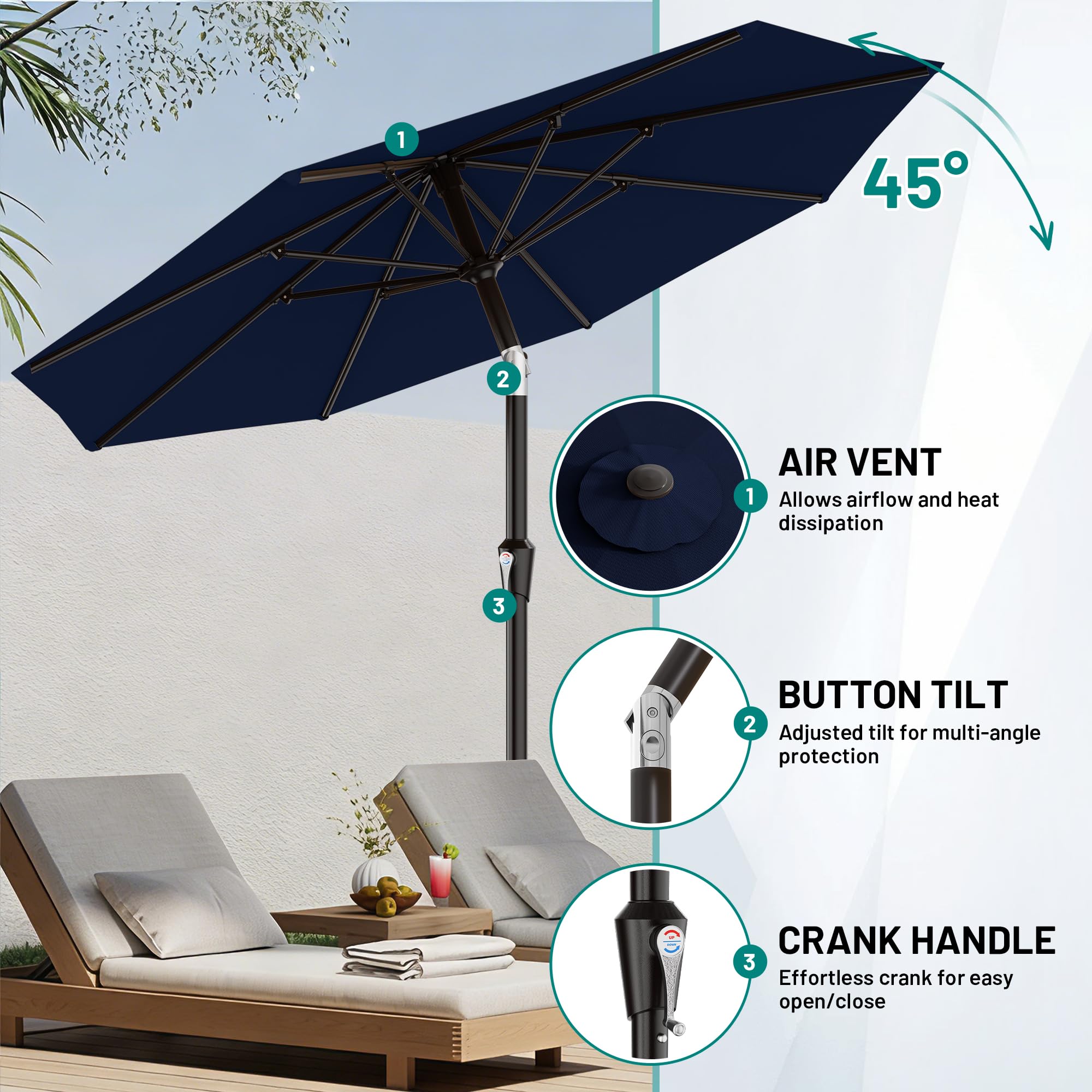 AreShark double-layer vent design promotes airflow for stability in breezes.