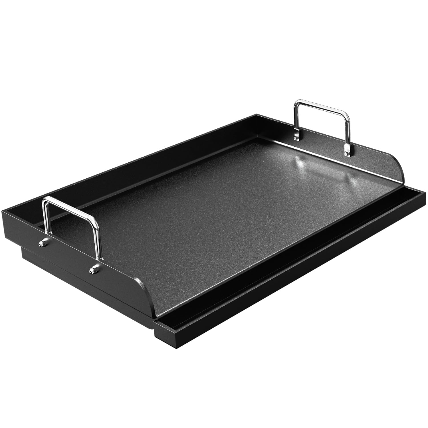 Arribueno 23x16 nonstick griddle surface-sizzle on grill for even searing and easy cleanup.