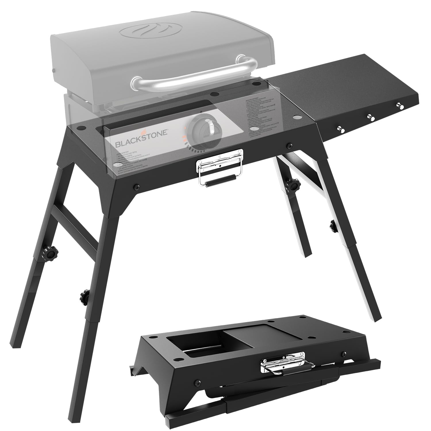 Arribueno foldable griddle stand with Blackstone fit—stable setup for outdoor cooking