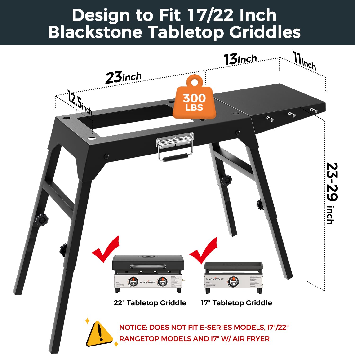 Arribueno foldable griddle stand sturdy frame supports heavy cooking on uneven ground