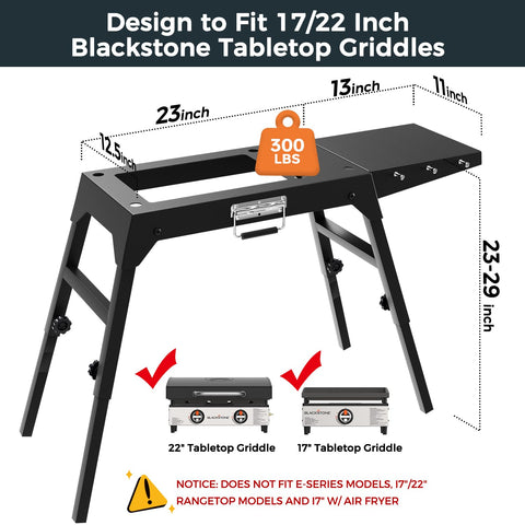 Arribueno foldable griddle stand sturdy frame supports heavy cooking on uneven ground