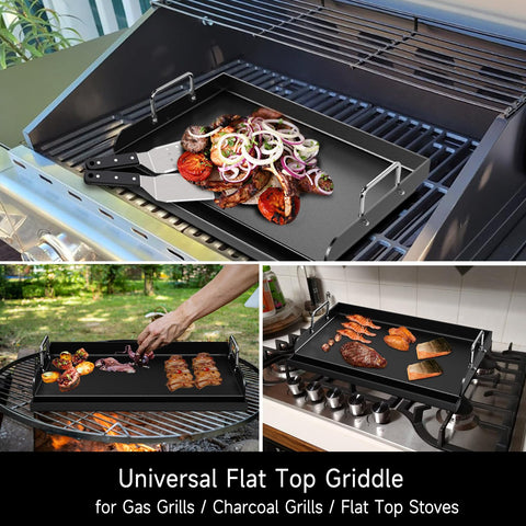 Arribueno grease-trough captures drips, keeping grill area cleaner and reducing flare-ups.