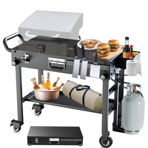 Arribueno portable stand folding suitcase style for easy transport during backyard cooking