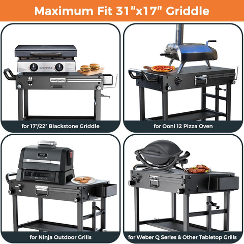 Arribueno portable stand with removable condiment tray for organized prep