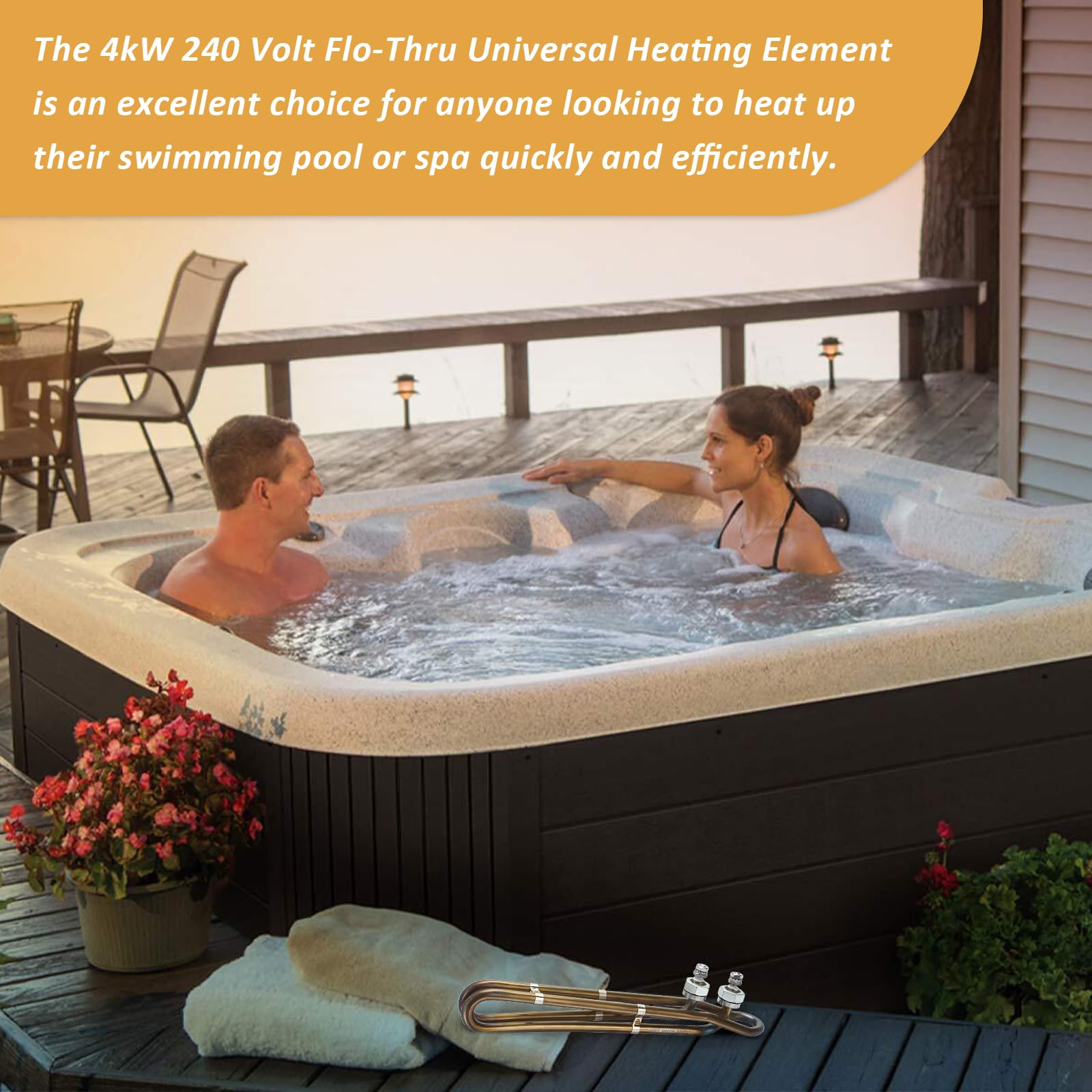 ArrogantF durable 4KW spa heater element for hot tubs.