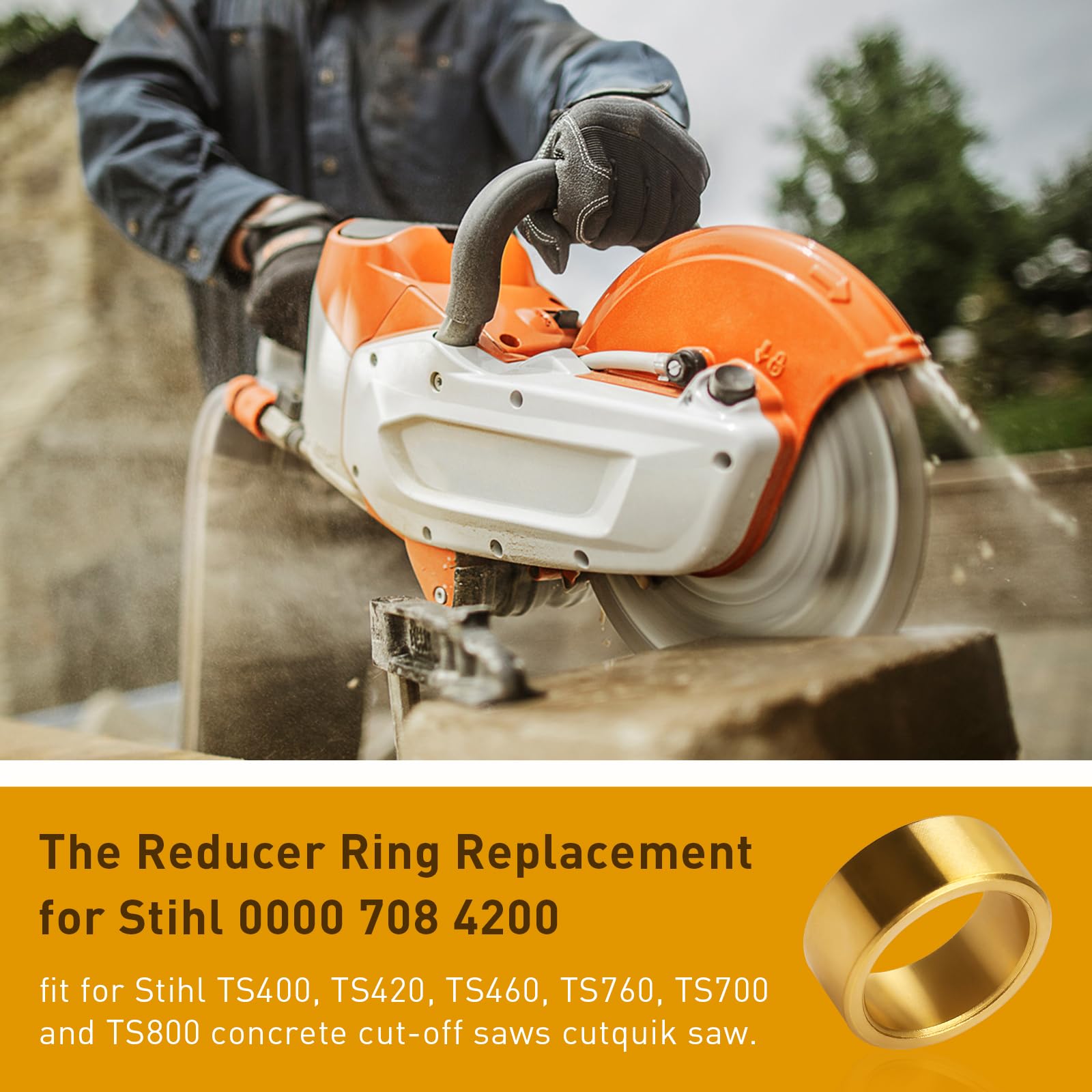 Easy installation with ArrogantF reducer ring simplifies blade changes on site.