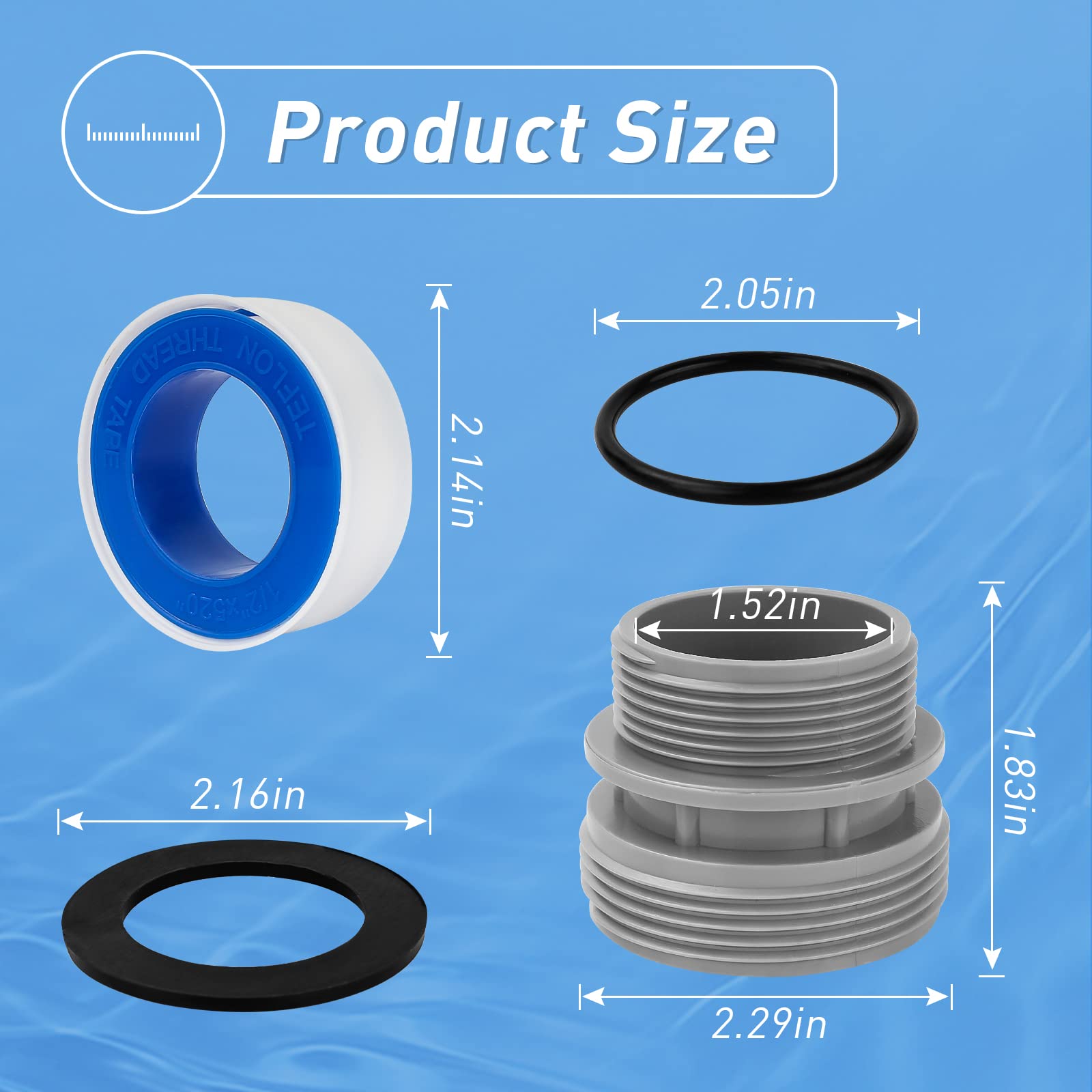 ArrogantF conversion kit contents with two adapters, O-rings, and teflon tape.