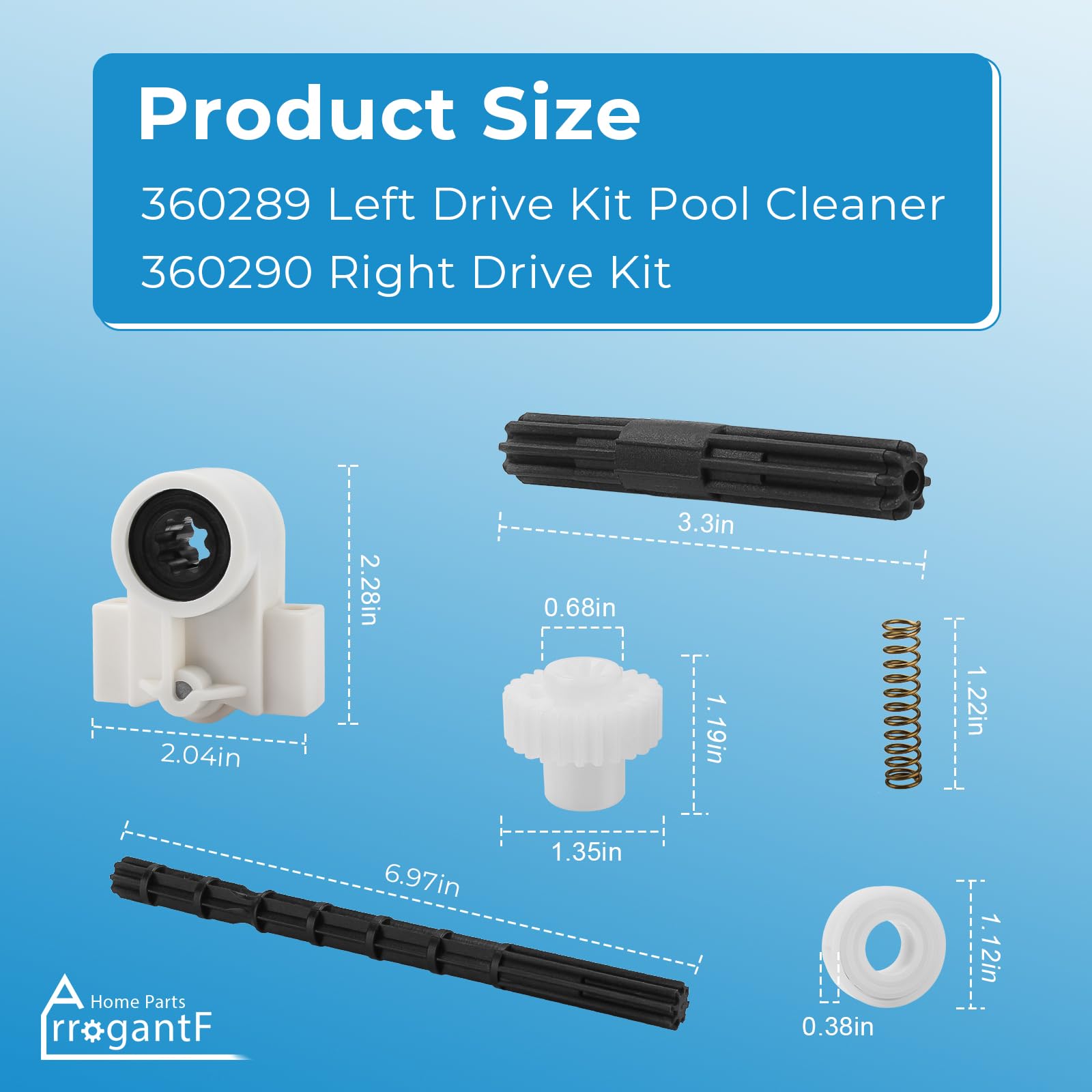 ArrogantF 360290 rebel right drive kit bearing compatible with Kreepy Krauly Warrior pool cleaner.