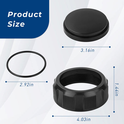 Ergonomic grip design aids quick installation of the drain cap assembly
