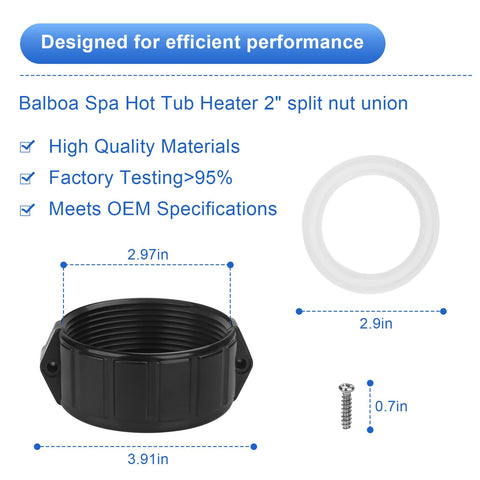 ArrogantF screw-in o-rings and gaskets ensure reliable sealing on spa heater unions.