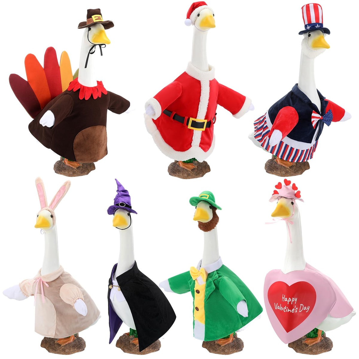 Arrowbash 7-set goose outfits pack enhances seasonal outdoor decor.