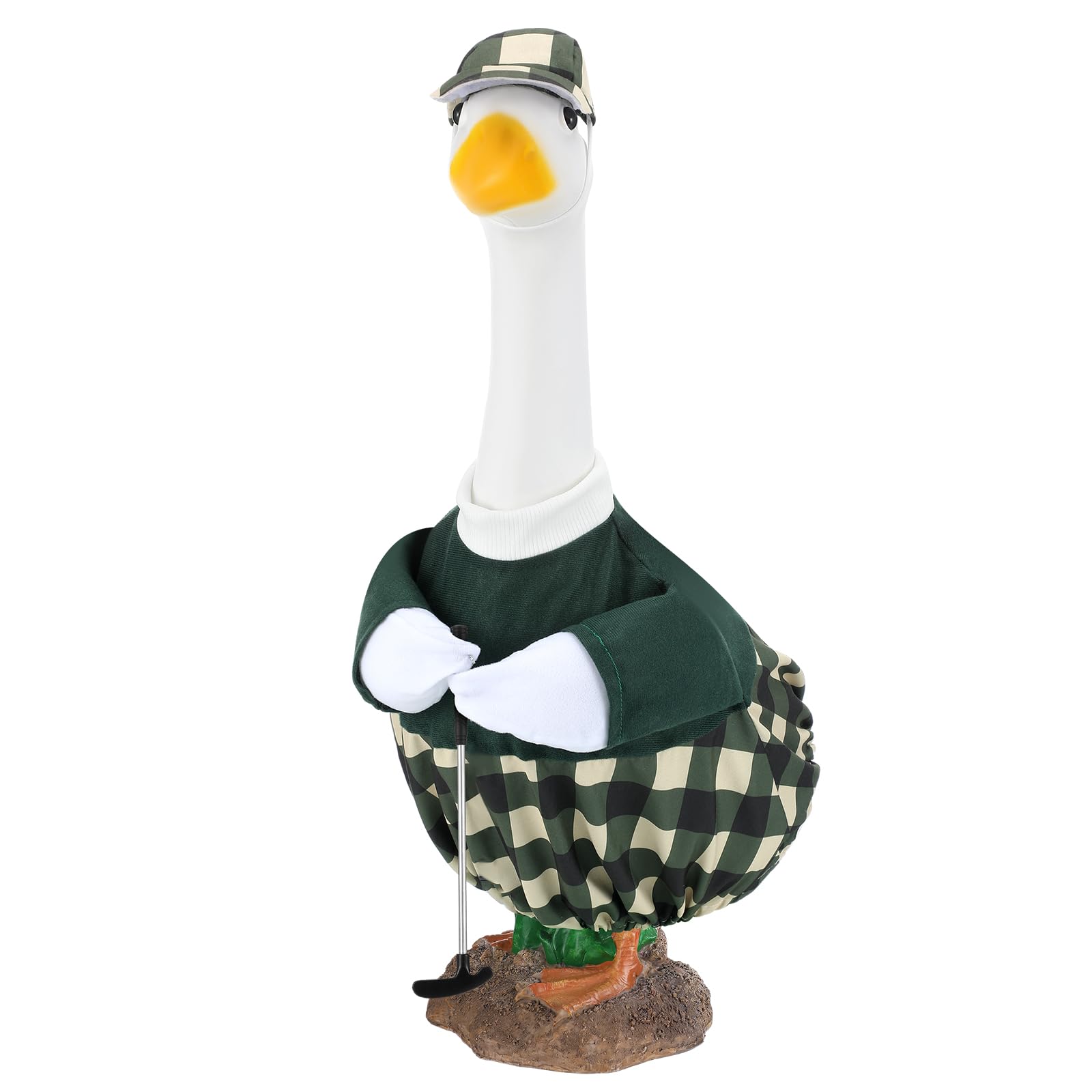 Arrowbash golfer goose outfit on 23-inch goose adds playful garden charm.