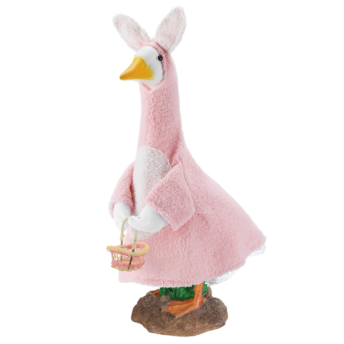 Arrowbash goose outfit on porch goose adds bright Easter appeal for outdoor displays
