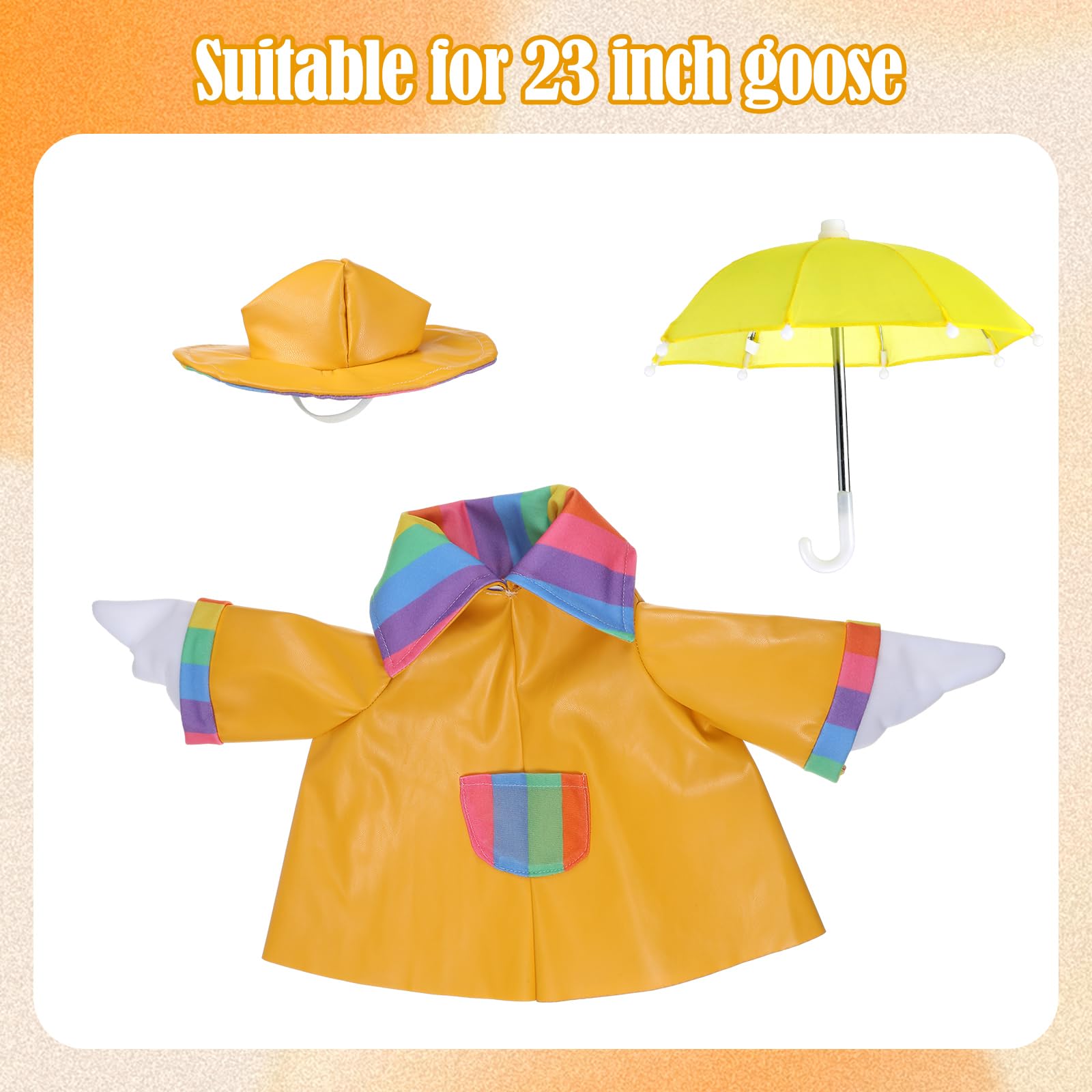 Arrowbash yellow umbrella for goose statue adds weather-ready yard charm.