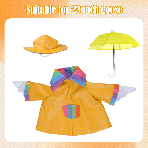Arrowbash yellow umbrella for goose statue adds weather-ready yard charm.