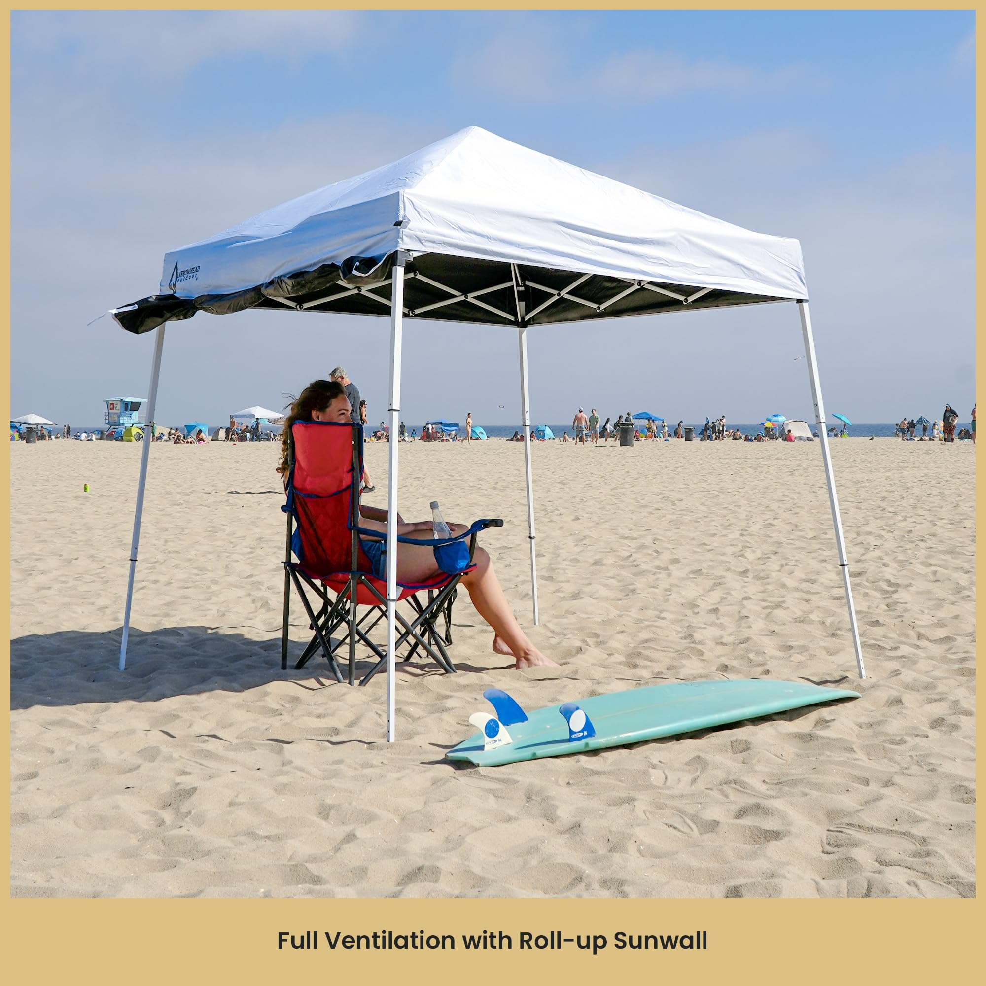ARROWHEAD OUTDOOR 6x6 canopy guide ropes help secure the setup outdoors.