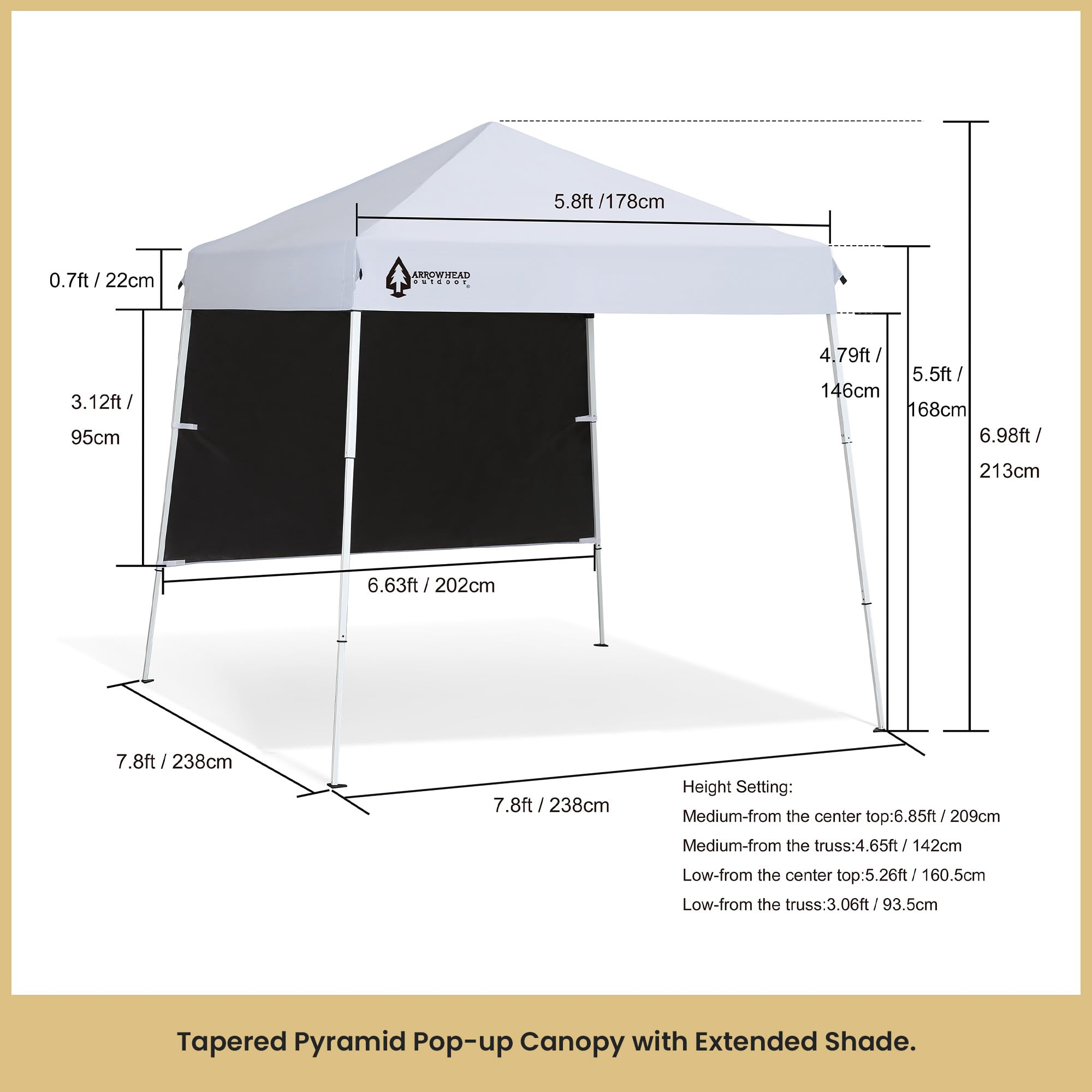 ARROWHEAD OUTDOOR 6x6 canopy quick setup saves time at events.
