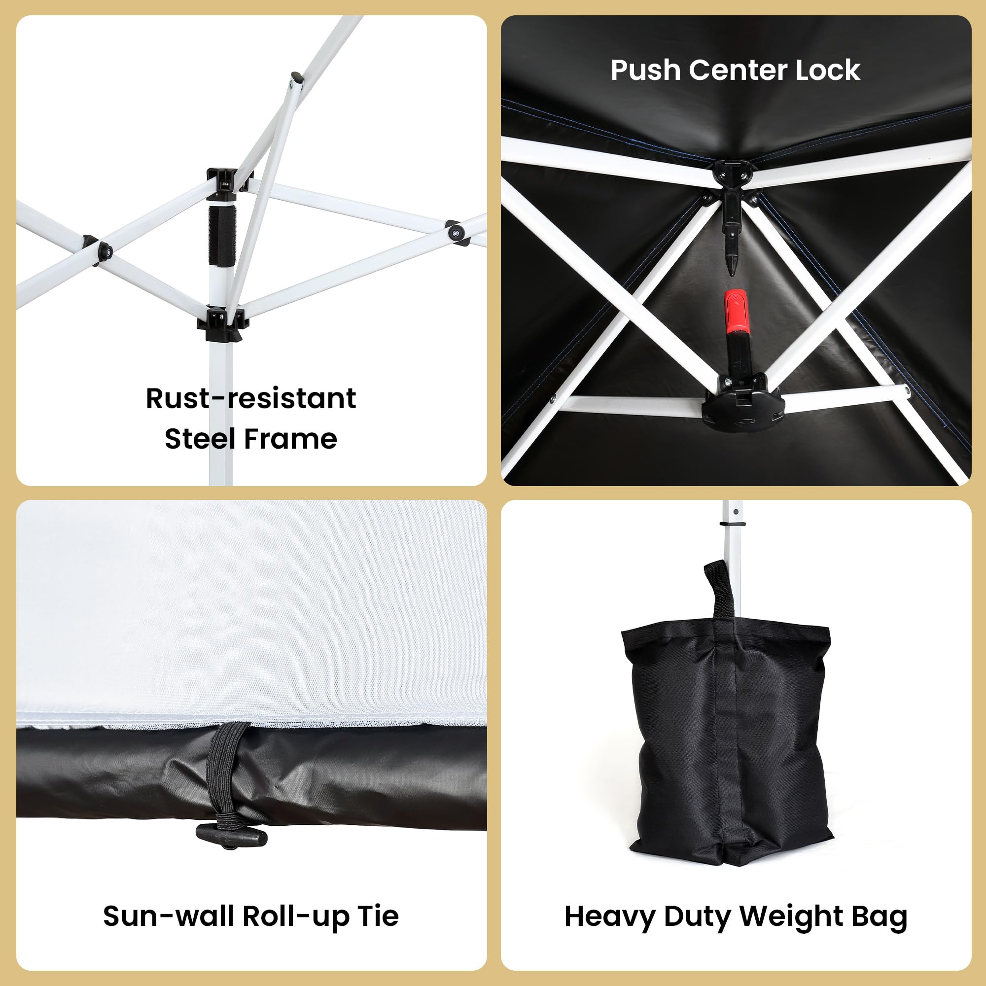 ARROWHEAD OUTDOOR 6x6 canopy white color blends into outdoor setups.