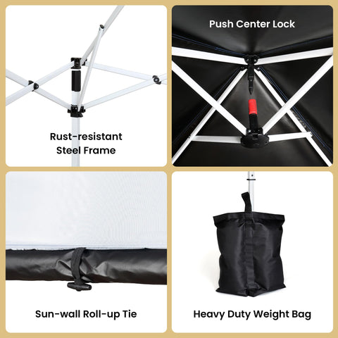 ARROWHEAD OUTDOOR 6x6 canopy white color blends into outdoor setups.