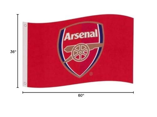 Arsenal F.C. flag on header card, ready for retail display.