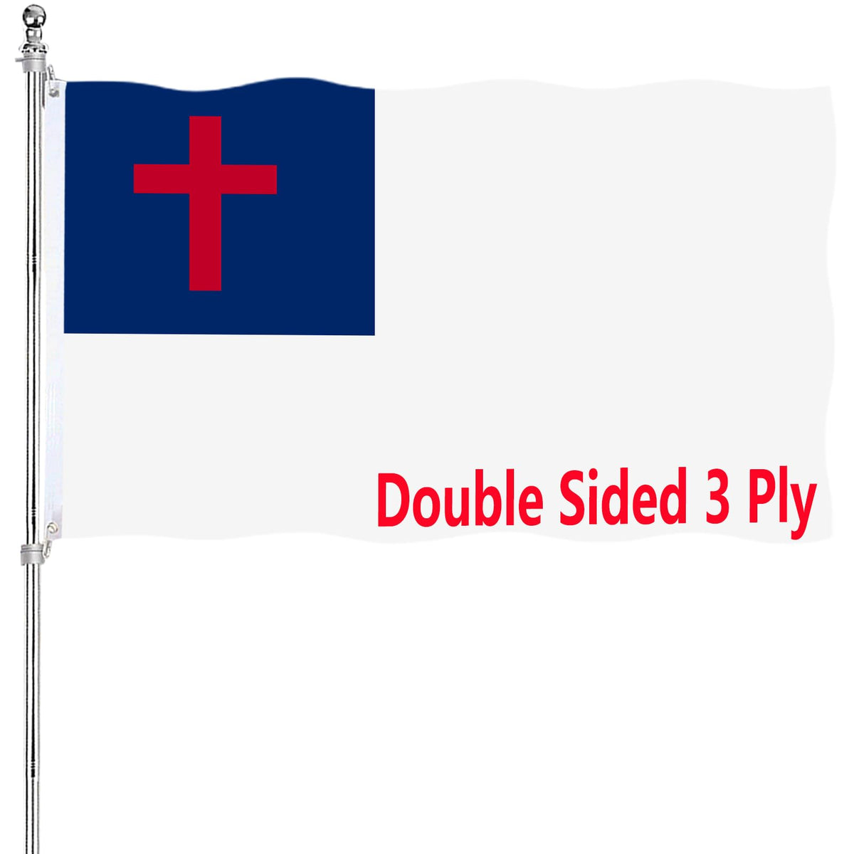 ARSOF Christian flag 3x5 outdoor polyester flag, durable for garden displays.