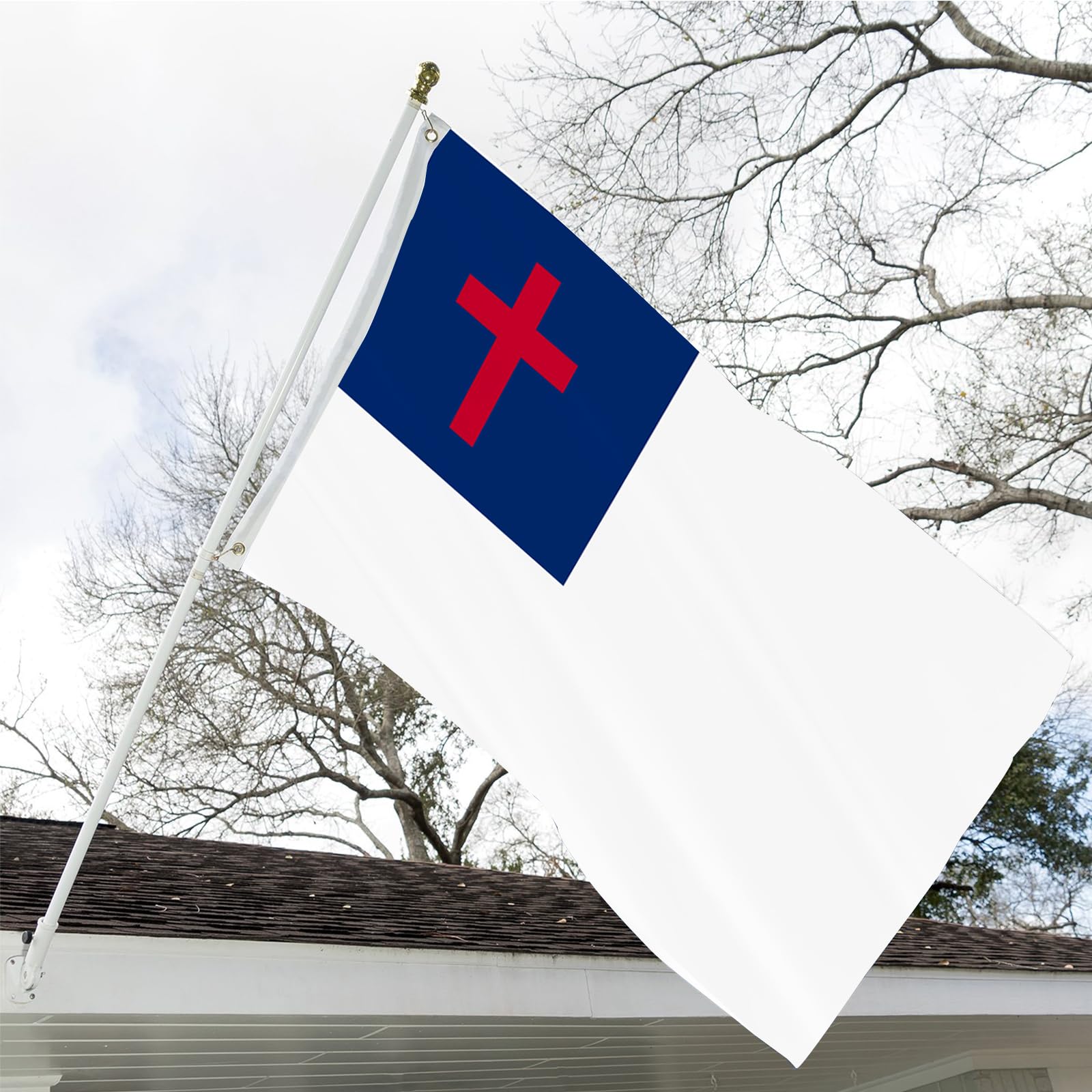 ARSOF Christian flag double-sided for clear visibility from both sides.