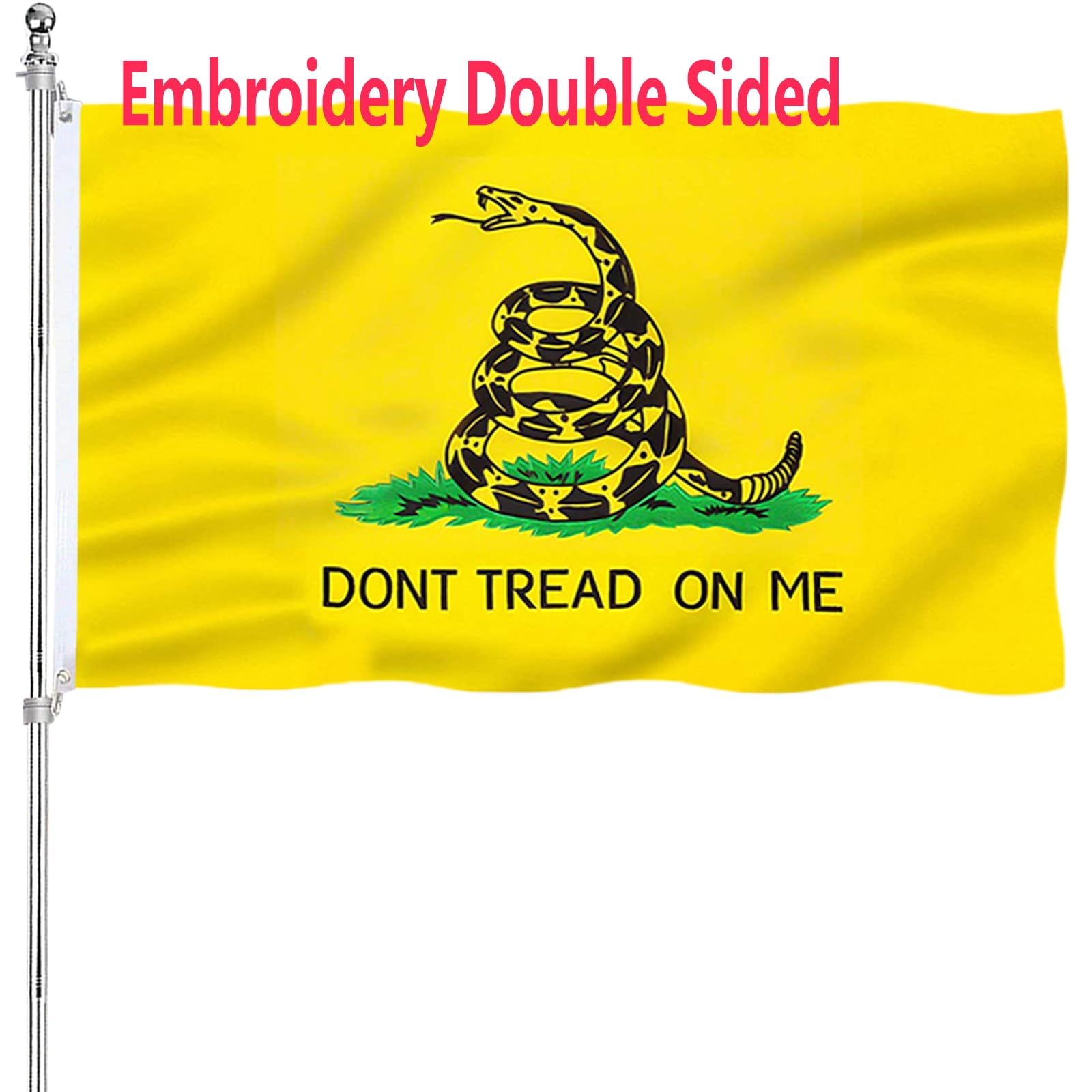 ARSOF Don't Tread On Me flag embroidery on the front shows durable outdoor stitching