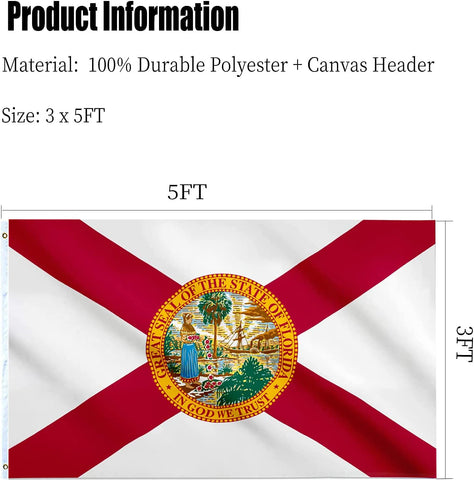 ARSOF Florida flag comes packed for easy setup.