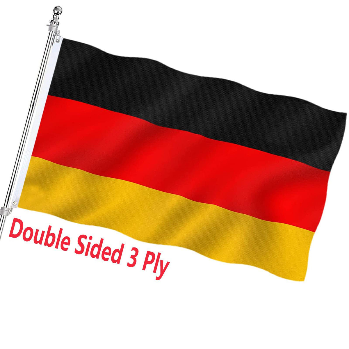 ARSOF Germany flag 3x5 double-sided front view fluttering outdoors for outdoor display