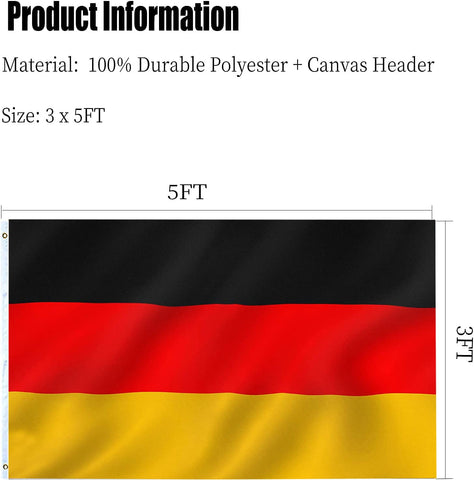 ARSOF Germany flag suitable for outdoor and indoor display on walls or mounts