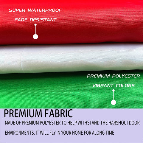 ARSOF Italy flag uses heavy-duty rings and reinforced stitching to resist fraying