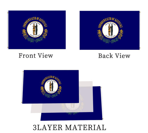 ARSOF Kentucky flag with durable canvas header offers secure grommets and easy mounting.