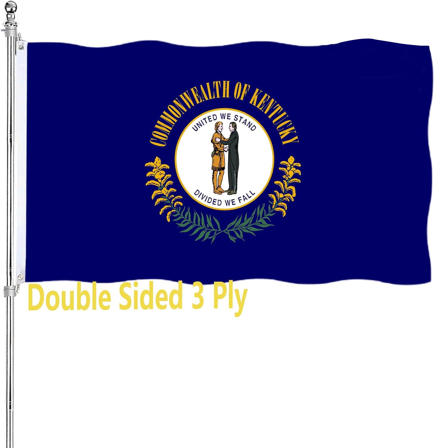 ARSOF Kentucky state flag 3x5 double-sided for outdoor or indoor display.