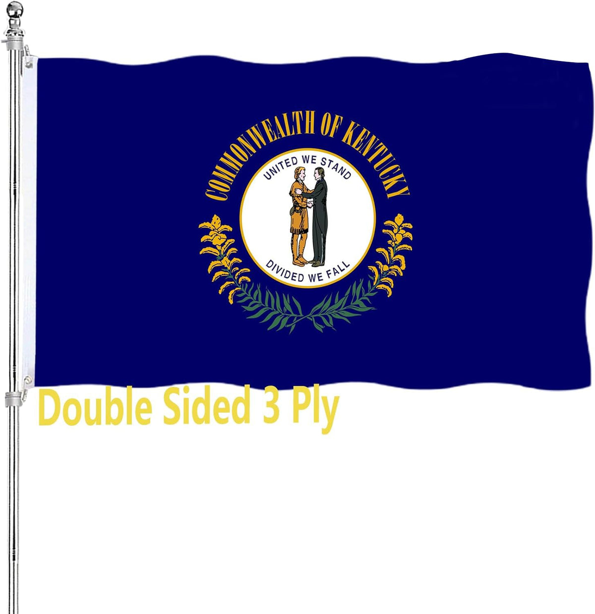 ARSOF Kentucky state flag 3x5 double-sided for outdoor or indoor display.