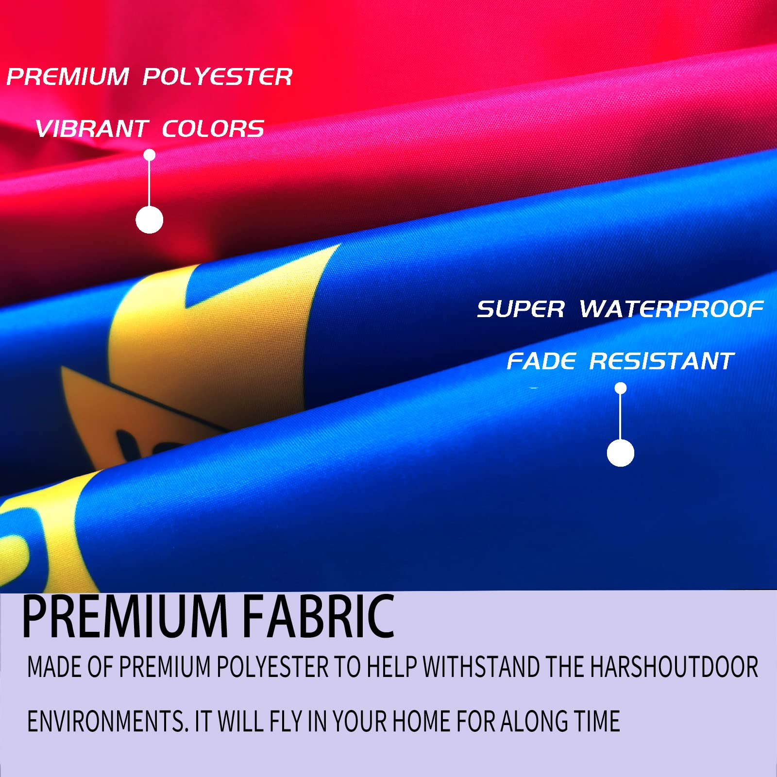 ARSOF flag quadruple stitched edges prevent fraying in brisk winds