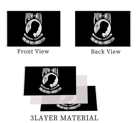 ARSOF Pow Mia Flag three-layer construction for durable outdoor use