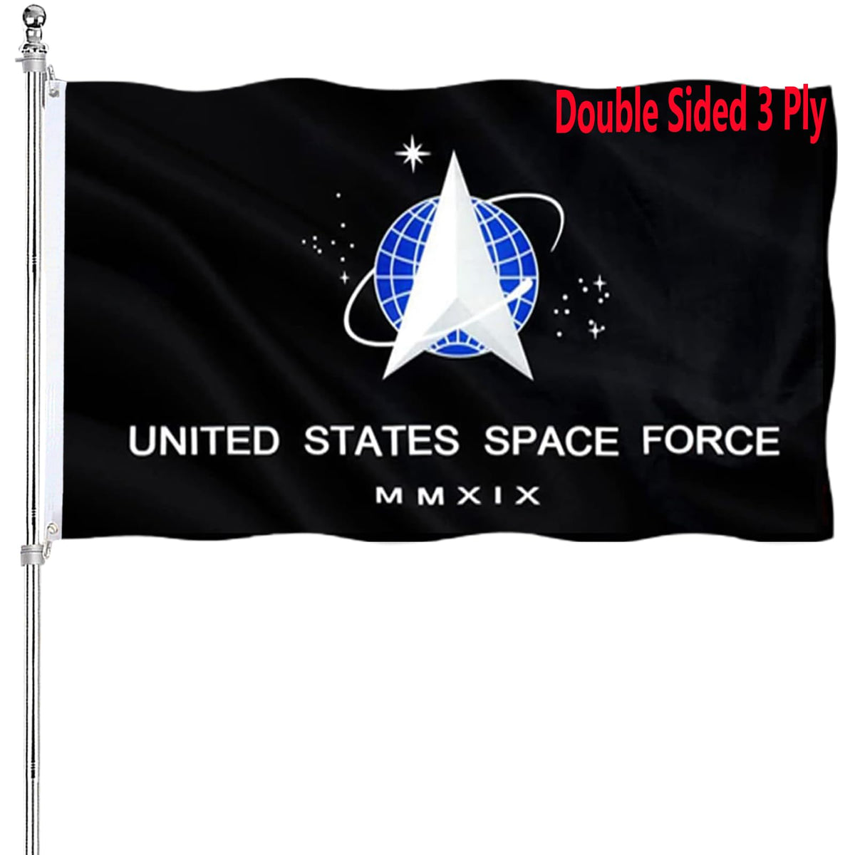 ARSOF Space Force flag 3x5 front view shows vibrant color for outdoor display