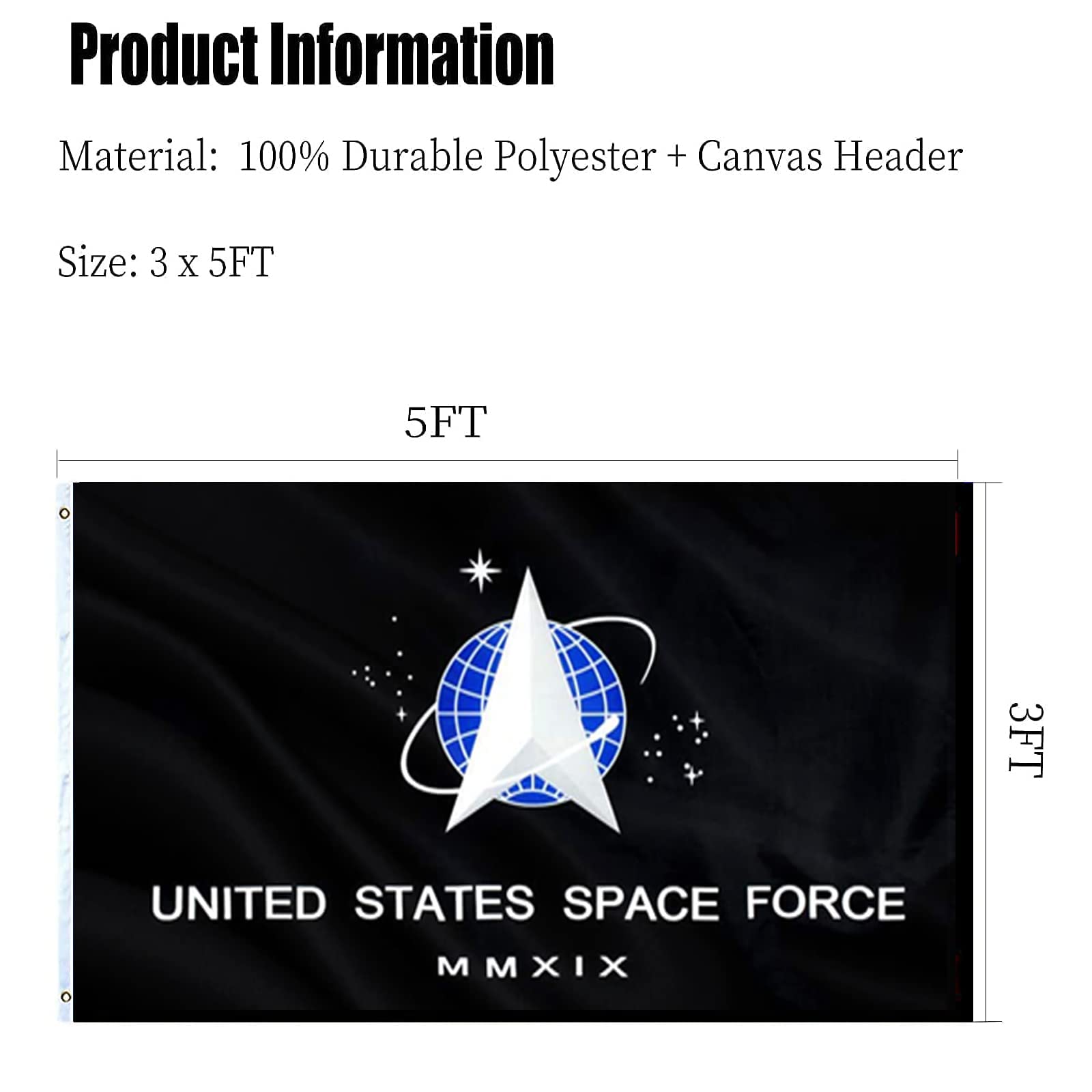 ARSOF Space Force flag displayed outdoors with bright color in breeze