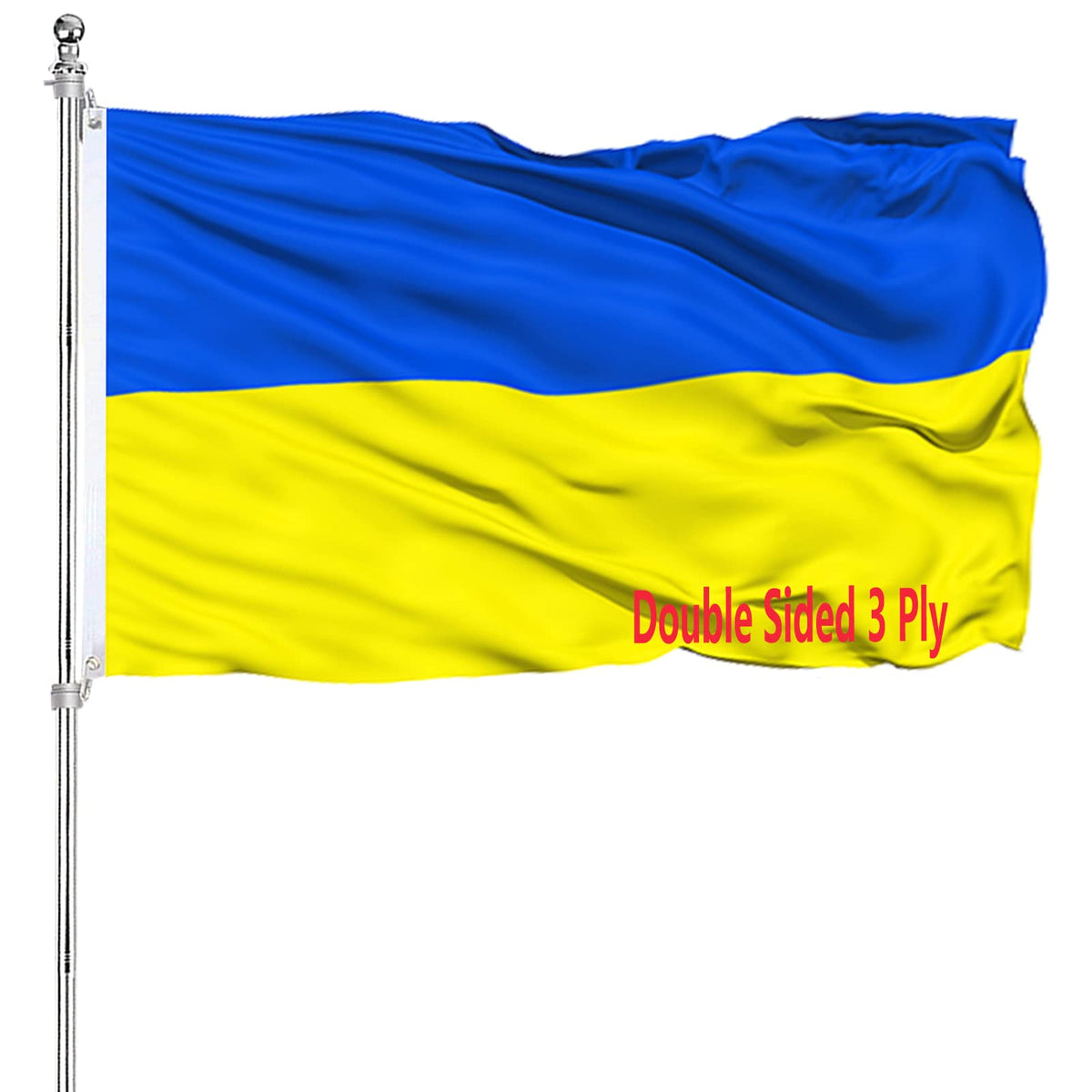 ARSOF Ukrainian Flag 3x5 front view shows double-sided design for outdoor display.