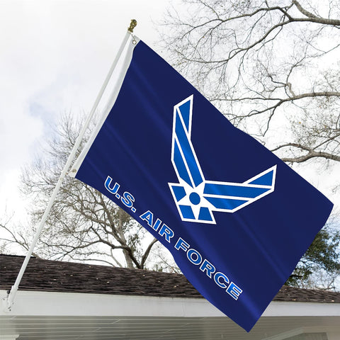ARSOF US Air Force Wings Flag with heavy-duty header stands up to wind.