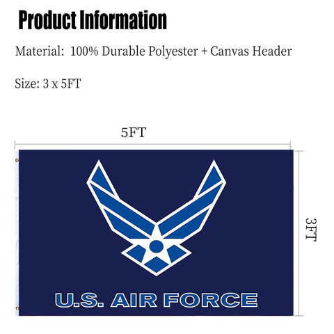 ARSOF US Air Force Wings Flag ideal for outdoor display on walls, boats, or vehicles.