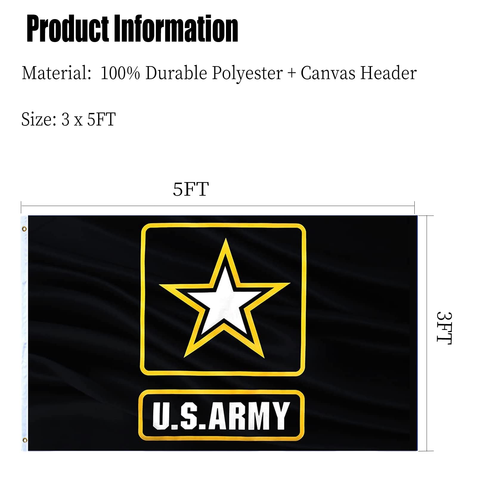 ARSOF US Army flag 3x5 packaged folded—iron for best results.