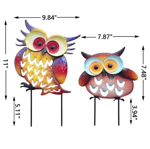 ARTCOS 20x19cm owl silhouette with 10cm pole stands securely