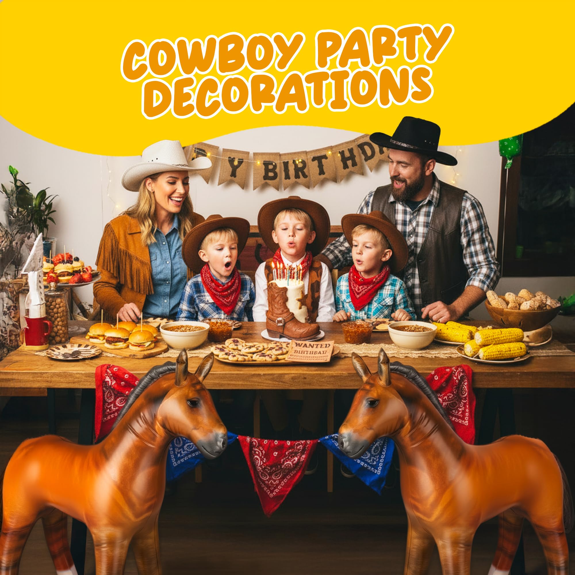 ArtCreativity cowboy-themed horse decor for rodeo ambiance