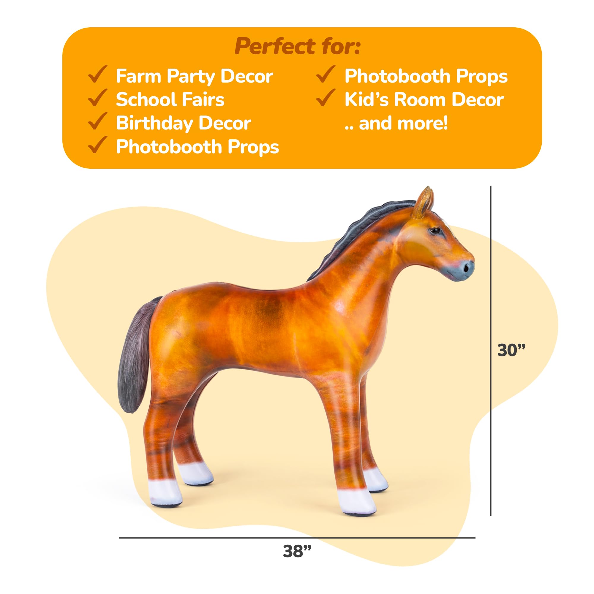 ArtCreativity kids party decor inflatable horse centerpiece prop