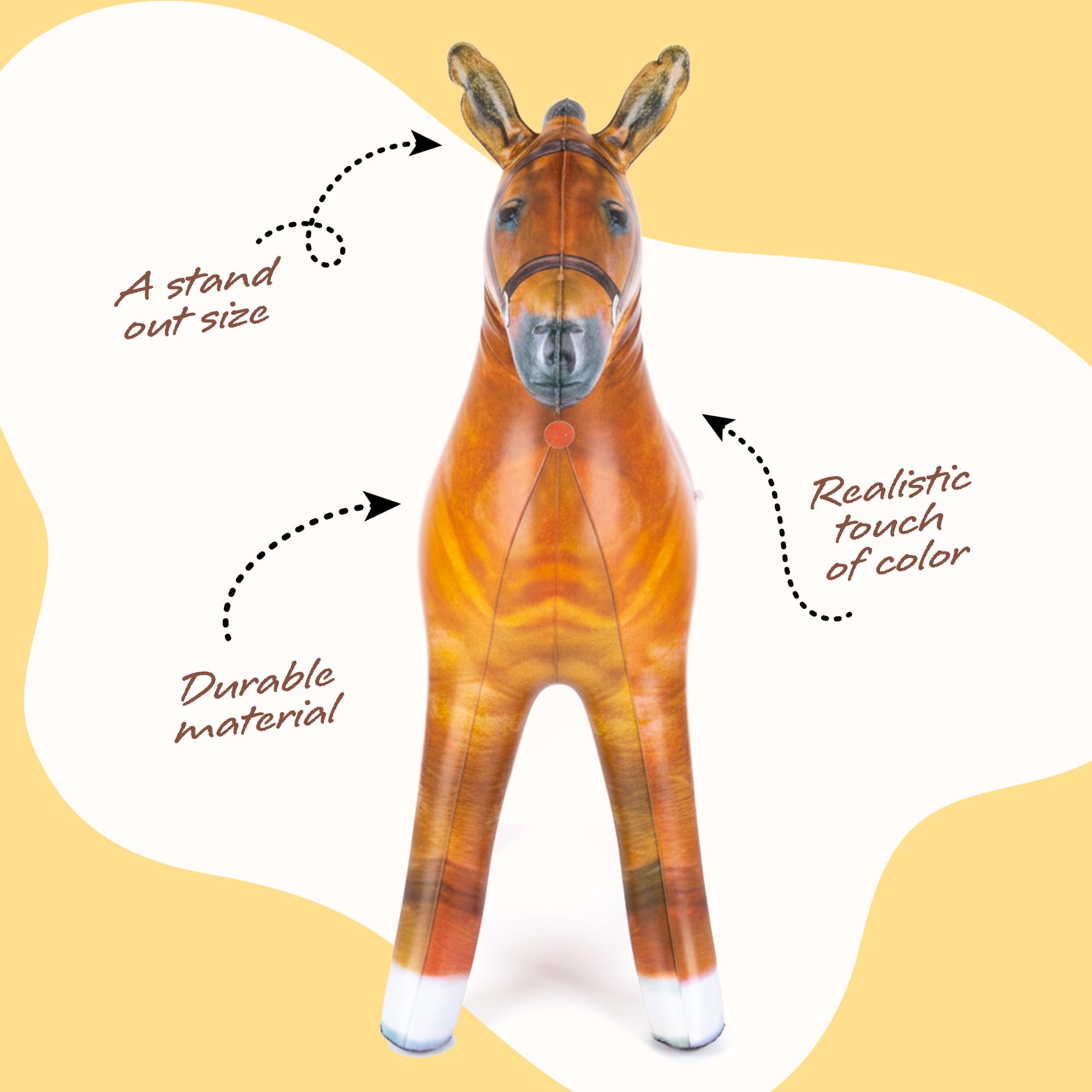 ArtCreativity western party decor inflatable horse in brown