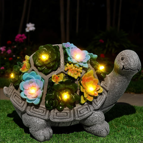 ArtCredit solar turtle garden statue with LED light for ambient outdoor glow.